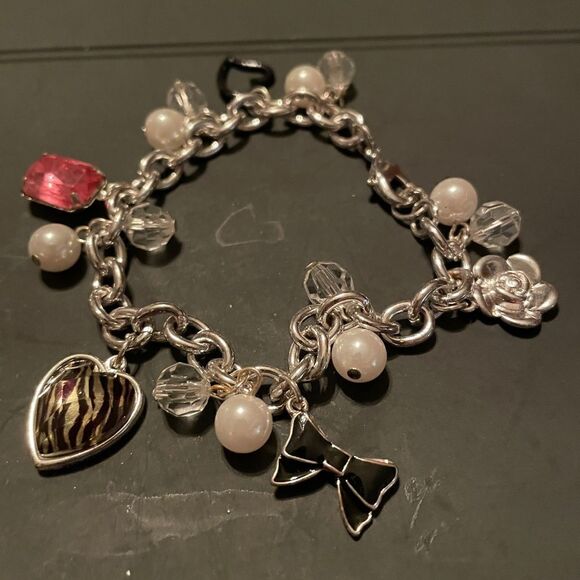 Silvertone Charm Bracelet-Ladies - Picture 2 of 2